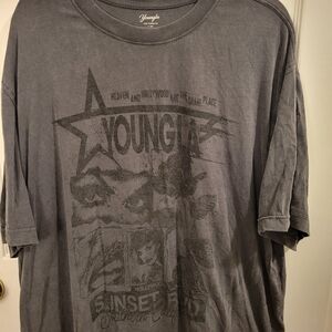 YoungLA Gray Hollywood Sunset Blvd Graphic Short Sleeve Tee